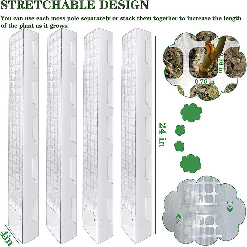 ertical Jungle Kit stackable moss pole with monstera aerial roots.